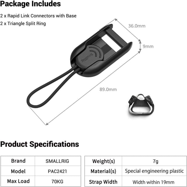 Thumbnail 6 de SMALLRIG 2421 Connecteurs rapides 70 kg
