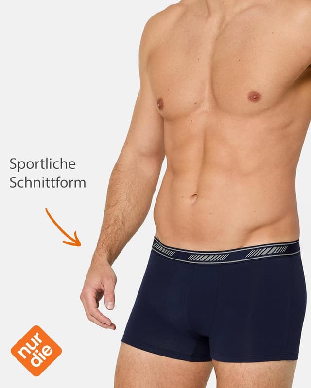 Detalle de Nur Der 6er Pack Boxer Cotton 3D-Flex aus Baumwolle – enge Boxershorts für Bewegungsfreiheit