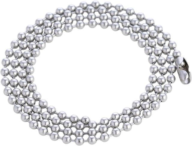 Detalle 2 de DonDon Collier en acier inoxydable pour homme, chaîne à boules, 60 cm