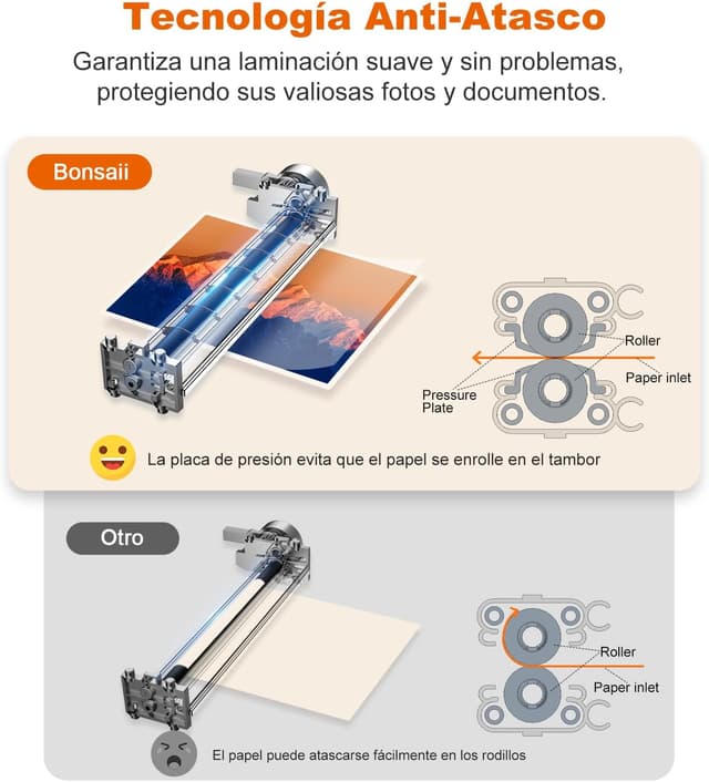 Detalle 2 de Bonsaii laminadora A4 L418-C anti-atascos