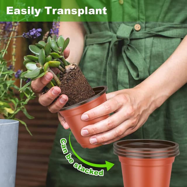 Detalle 2 de PEYOU 100er Set Pflanzentöpfe mit 100 Stecketiketten (10 cm) aus Kunststoff