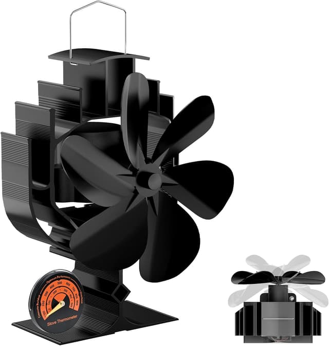 Imagen de Gisam ventilateur de poêle 6 pales 60° noir en OfertitasTOP