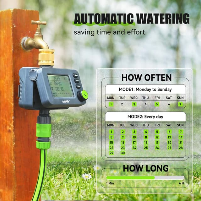 Detalle de RAINPOINT centralina irrigazione con ritardo pioggia, timer automatico/manuale e display LCD inclinabile (IP54)