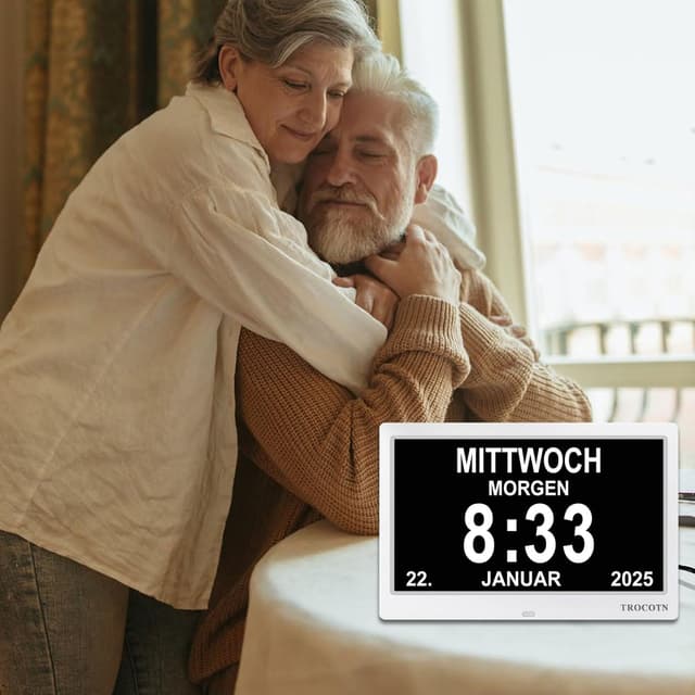 Thumbnail 6 de TROCOTN Demenz Uhr Senioren – digitale 10-Zoll-Demenzuhr/Wecker mit Großdisplay (weiß)