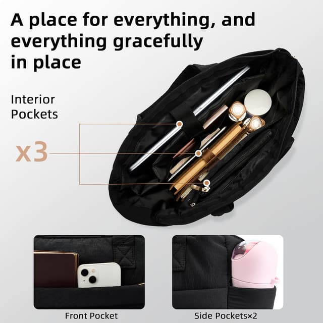 Detalle 2 de Axcone Handtasche Damen Shopper wasserdichte Laptop-Tote Bag (für 15,6 Zoll)