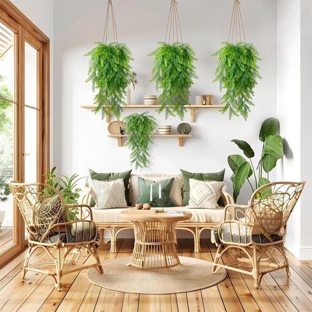 Thumbnail 3 de Plantes artificielles tombantes fougère 8 pièces