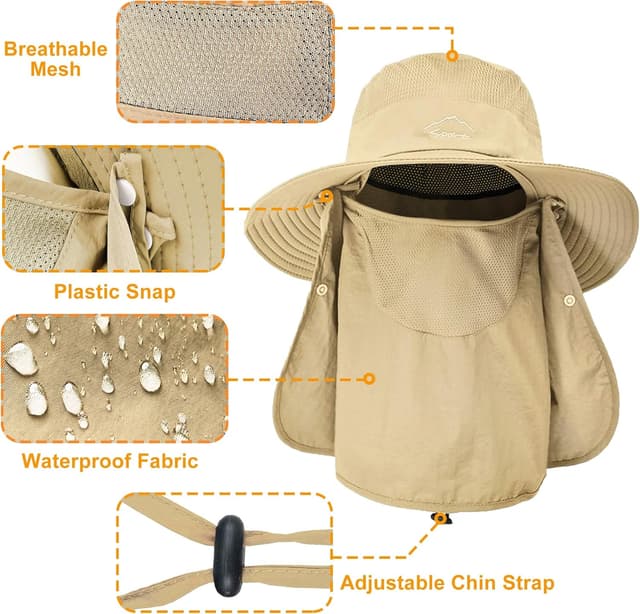 Detalle de ehsbuy Fischerhut Herren Mesh 3,7 Zoll