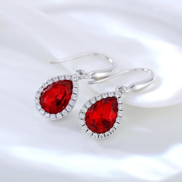 Detalle de jiamiaoi Hängende Tropfen-Ohrringe mit Glitzer, 18K Weißgold-plattiert, 925 Sterlingsilber