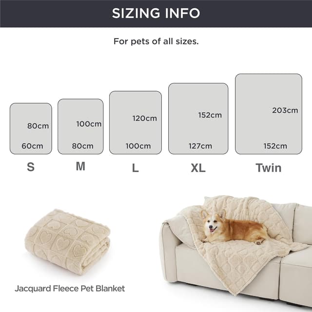 Detalle de Bedsure Large Dog Blanket Washable (120x100cm) – soft fluffy fleece pet throw for large dogs and cats, cream
