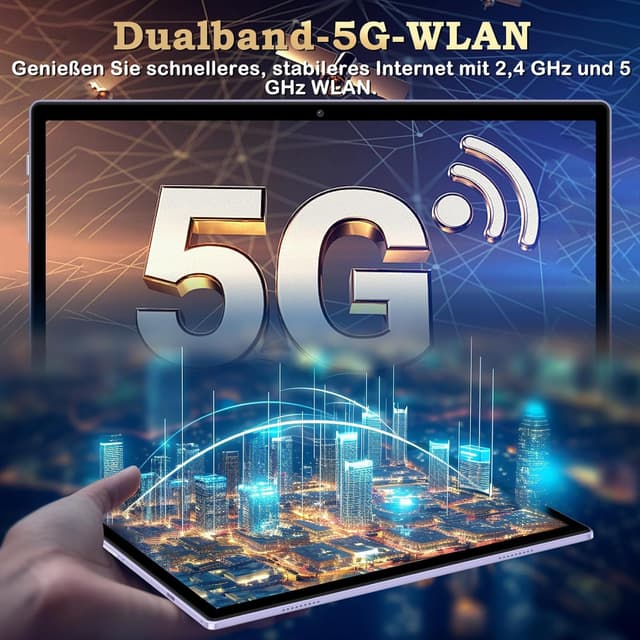 Detalle 2 de ZIOVO Android 15 Tablet 10 Zoll mit Gemini AI, 30GB RAM + 128GB ROM (bis 1TB), 5G WLAN, GPS, Face ID & Tastatur/Maus – Lila