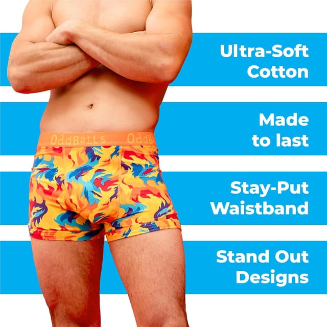 Detalle 2 de OddBalls men’s boxers multipack (3) – classic fit cotton boxer briefs with elasticated waistband