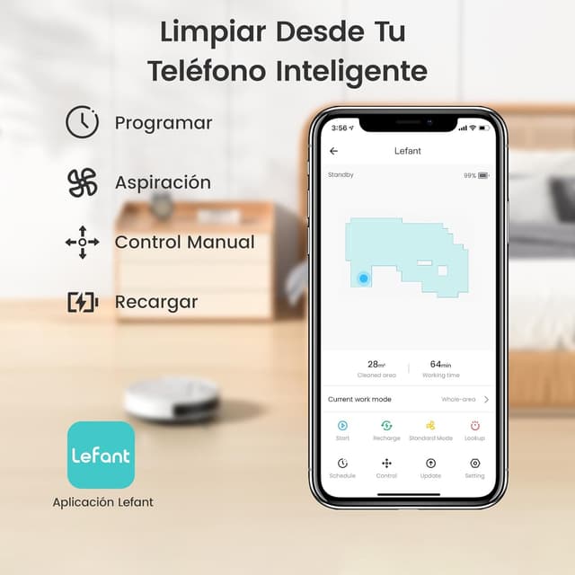 Thumbnail 5 de LEFANT M210P Robot Aspirador 🧹 Potente, Wi-Fi y Control Remoto