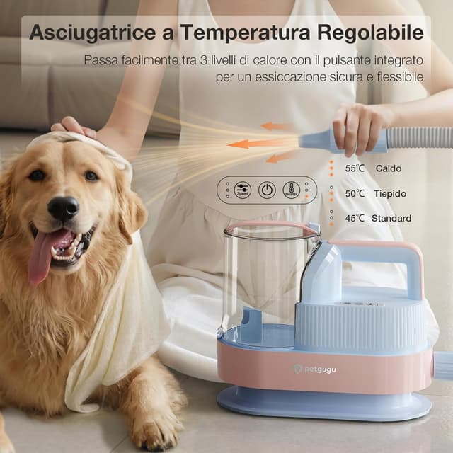 Detalle de PETGUGU M1 Pro tosatrice per cani con aspirapolvere 7-in-1