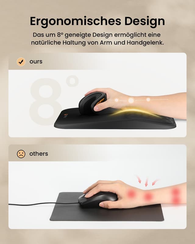 Thumbnail 1 de ProtoArc MP50 Mauspad mit Handgelenkauflage 30×20×4 cm 🖱