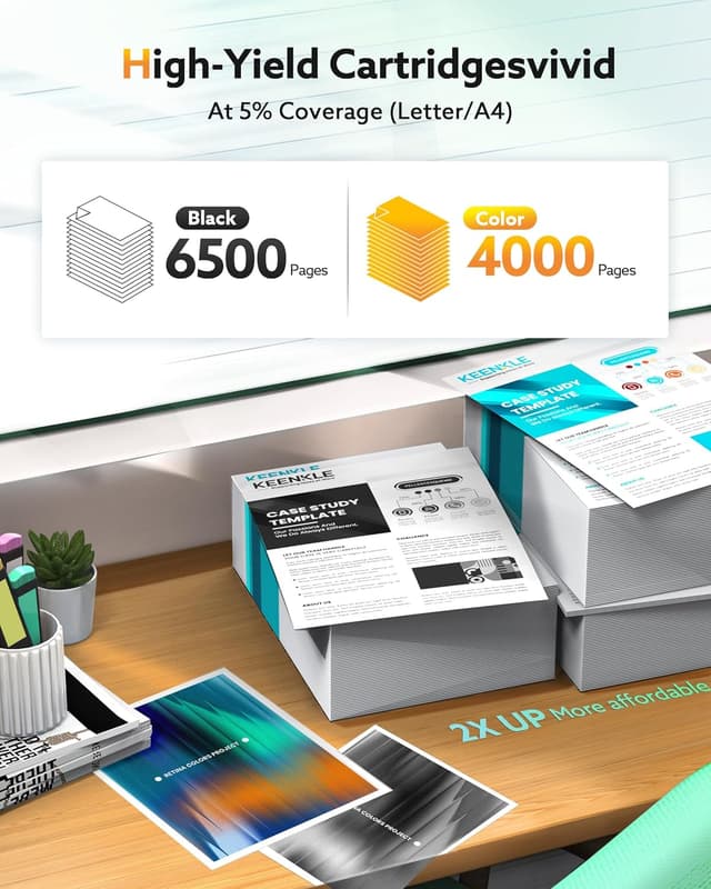 Detalle de KEENKLE TN-423 kompatibler Toner (TN423BK/C/M/Y, mit Chip) im 4er-Pack für Brother