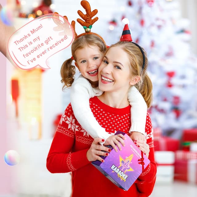 Detalle 2 de YLL Mini Kinder-Karaoke-Maschine mit 2 Mikrofonen (Rosa) – tragbares Karaoke-Spielzeug für Kinder