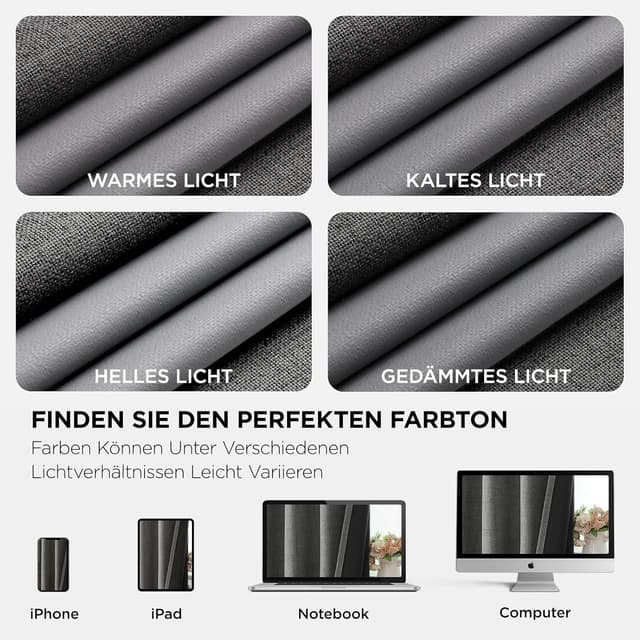 Detalle 2 de Joydeco blickdichte Vorhänge 2 Stück 140 cm