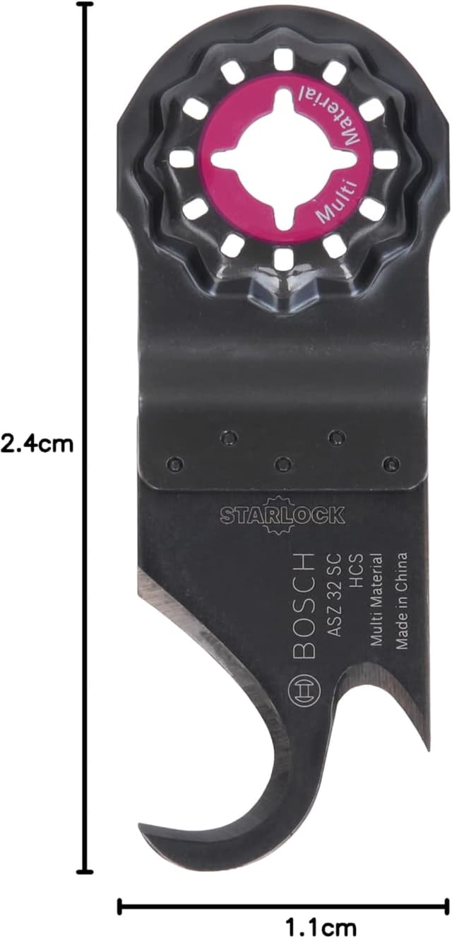 Detalle de Bosch 2609256D22 Accessorio per utensili multifunzione HCS Starlock: tagli di materiali flessibili e morbidi