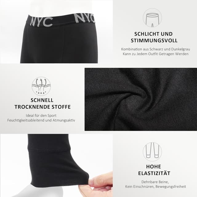 Detalle de Uizuooy lot de 2 leggings de compression enfant (garçons) pour sport : basket, running et entraînements