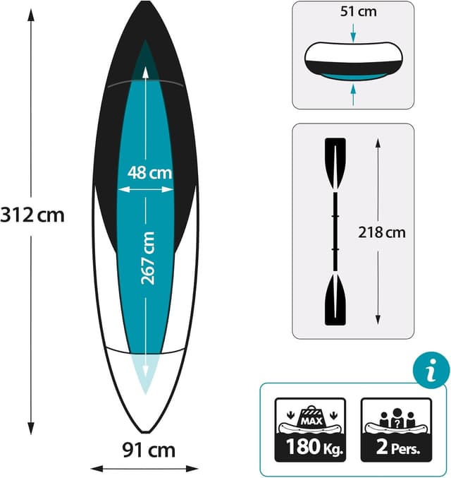 Thumbnail 5 de Intex Kayak Hinchable Explorer K2 para 2 Personas 🚣