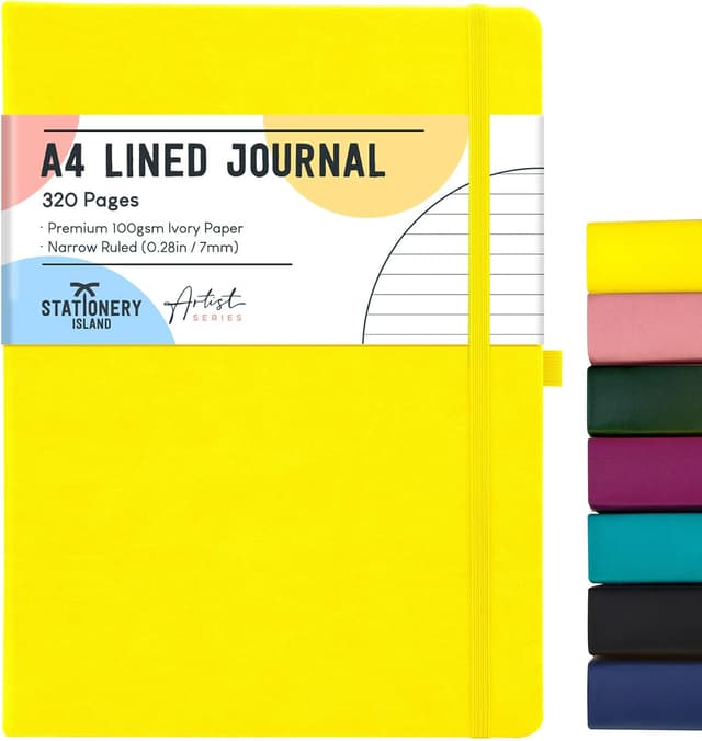 Detalle de STATIONERY ISLAND Quaderno A4 a righe con copertina rigida, 320 pagine