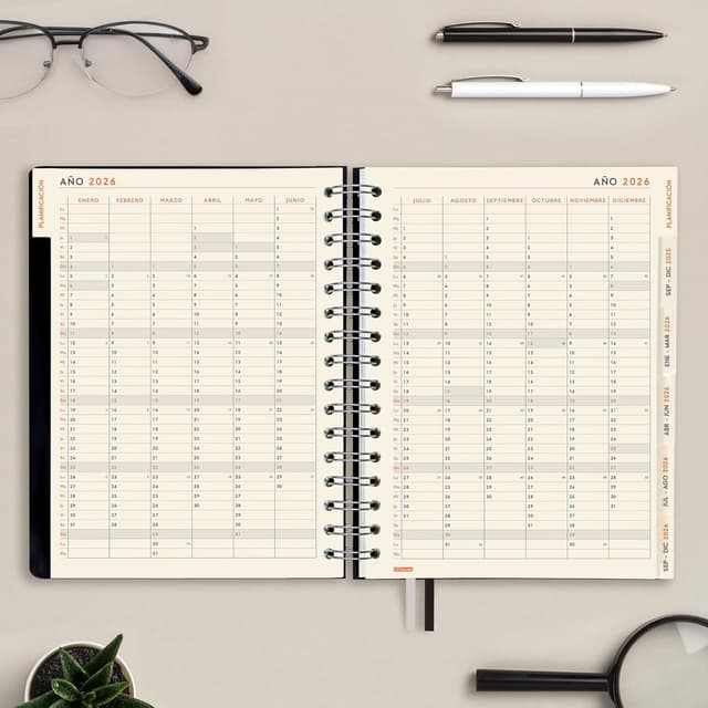 Thumbnail 3 de Finocam Agenda Tempus 16 meses 2025‑2026 Semana vista vertical 📔