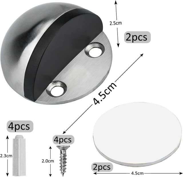 Detalle de Stainless steel floor door stoppers, 2 pack