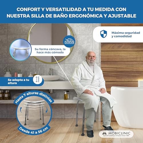 Thumbnail 4 de Mobiclinic® Taburete Baño Regulable en Altura