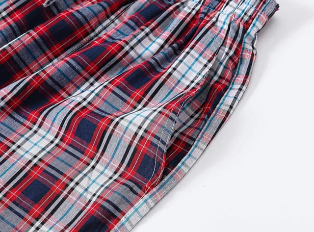 Thumbnail 6 de MoFiz Men’s Ultra Lightweight Cotton Plaid Pajama Pants (3-Pack) with Drawstring & Pockets