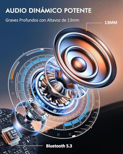 Detalle 2 de Paekole Auriculares Bluetooth deportivos con gancho y Bluetooth 5.3 (IPX7, 4 micrófonos ENC y hasta 120 h)