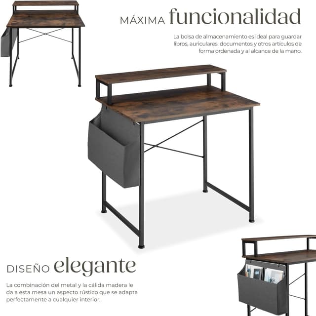 Thumbnail 3 de tectake Mesa Escritorio Industrial 80x55x90 cm