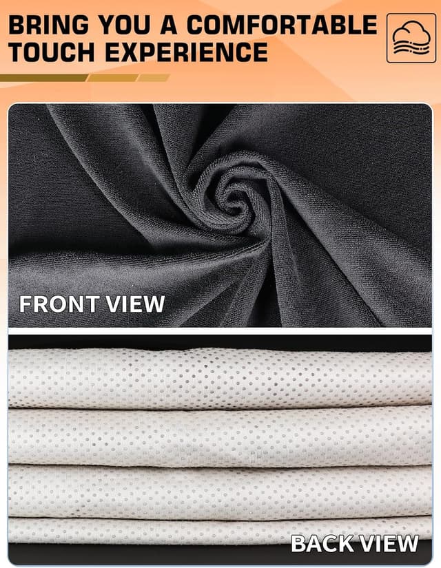 Detalle de TESFEEL Towel Car Seat Cover (GRS Certified Recycled Microfiber), Non-Slip Universal Front Protector — 2-Pack, Black