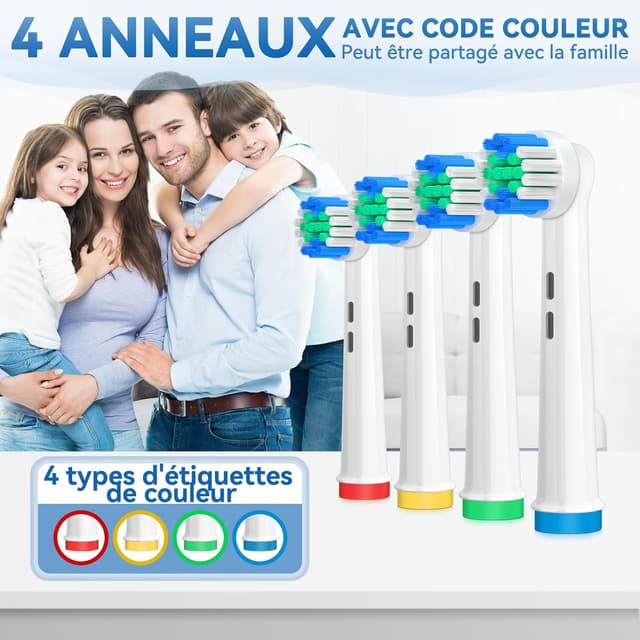Detalle 2 de AnjoCare – Lot de 8 têtes de brosse de rechange pour brosse à dents électrique Oral-B (compatibles Pro1000/3000/5000/7000)