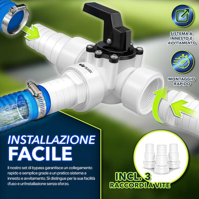 Thumbnail 6 de tillvex® Bypass Set piscina 12 pezzi Ø 32/38 mm