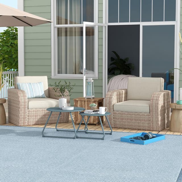 Detalle 2 de Outsunny tables basses gigognes 2 Ø60