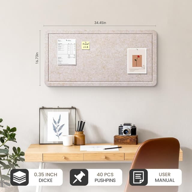 Thumbnail 1 de Großes Filz Pinnwand 87.5x42.5 cm