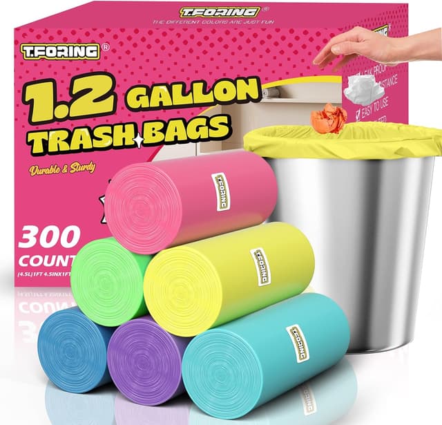 Thumbnail 6 de T.FORING 150-Count 4 Gallon Small Trash Bags (4 Gallon) — Colored, Unscented, Leak-Proof Can Liners