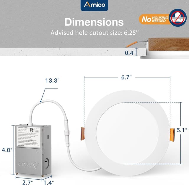 Thumbnail 5 de Amico 36 Pack Recessed Ceiling Light