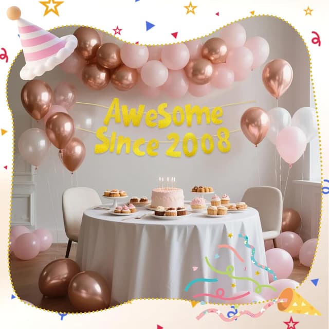 Thumbnail 3 de Lanstorm 18th Birthday Banner Gold Glitter