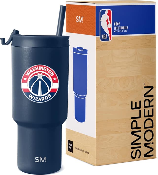 Detalle 2 de Simple Modern Officially Licensed NBA 30oz Tumbler (Flip Lid & Straws) — Trek Collection