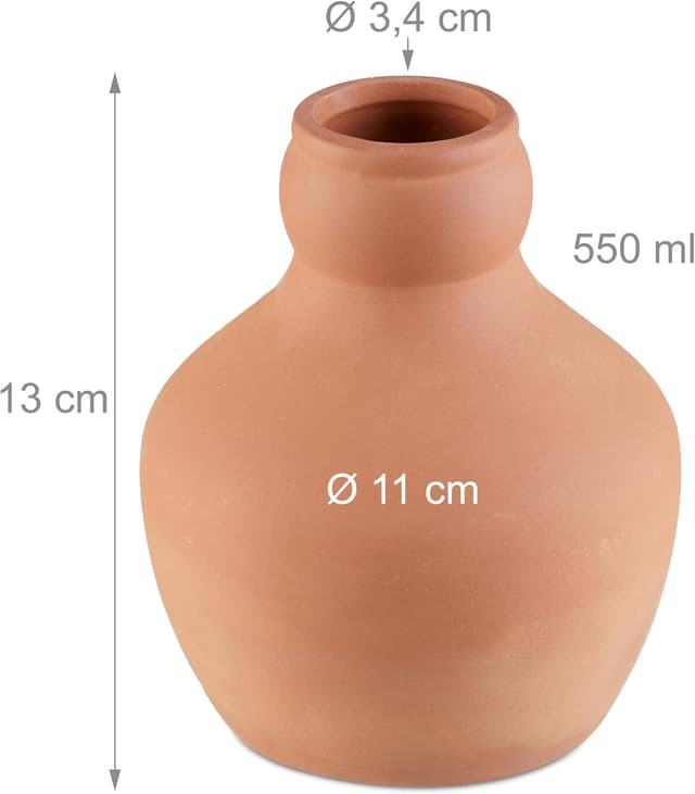 Detalle 2 de Relaxdays Sfera Irrigazione a Goccia: set da 3 olle in ceramica da 550 ml (terracotta) per irrigazione automatica