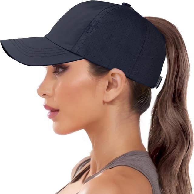 Detalle 2 de Women Ponytail Baseball Cap Adjustable Sun Cap