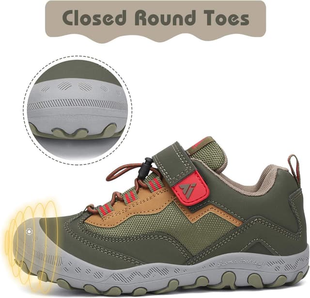 Detalle 2 de Mishansha Low-Top Hiking Shoes for Kids (Boys & Girls) — Outdoor Trekking & Walking Sneakers