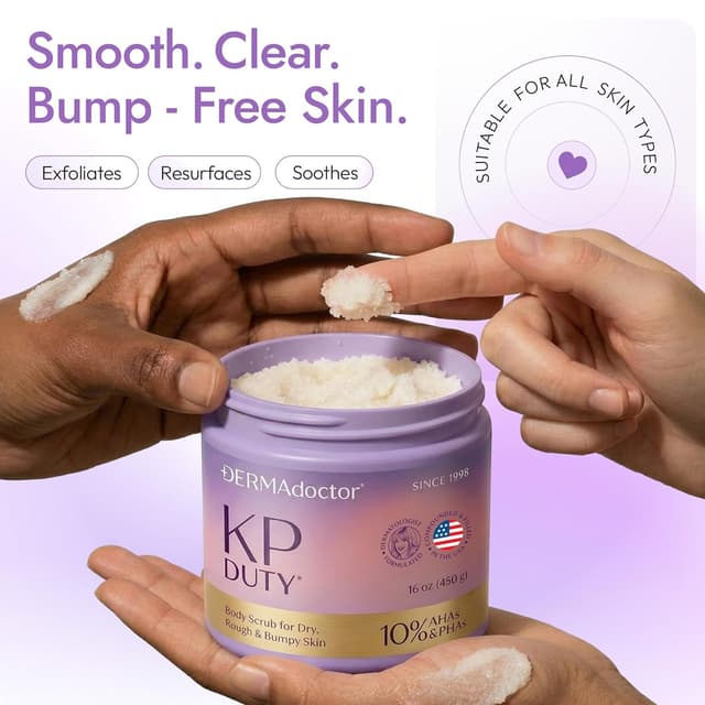 Detalle de DERMAdoctor KP Bump Eraser Body Scrub with 10% AHAs + PHAs (Glycolic & Lactic acids) — 16 fl oz