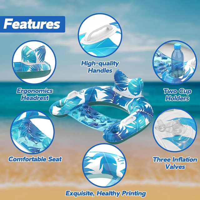 Thumbnail 2 de KEUCL Pool Floats 3 Pack Inflatable Chairs