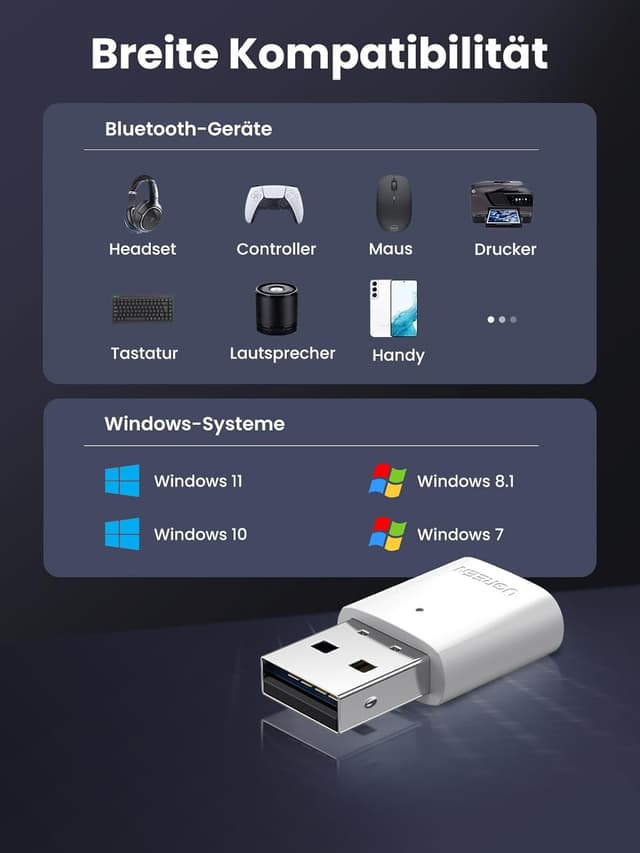 Detalle 2 de UGREEN USB Bluetooth Adapter 5.0 für PC