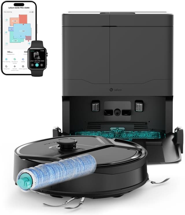 Detalle de Lefant M210PRO OMNI robot aspirapolvere e lavapavimenti con mappatura, laser dToF e autopulizia rullo