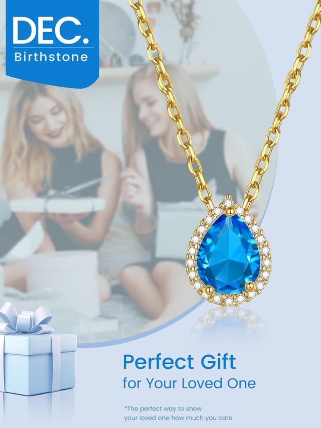 Detalle 2 de GoldChic Zirkonia Geburtsstein Kette mit Kupfer-Anhänger und verstellbarer Rolokette (41 cm)