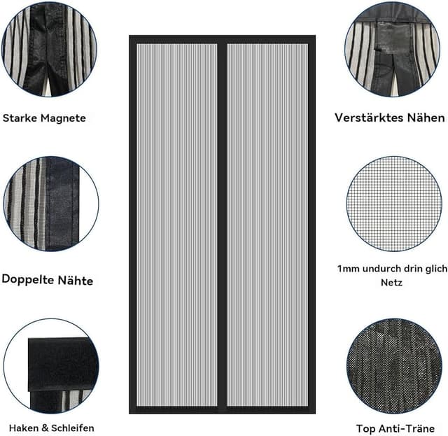 Thumbnail 2 de Sekey Mosquitera magnética para puerta 160 x 230 cm 🪟