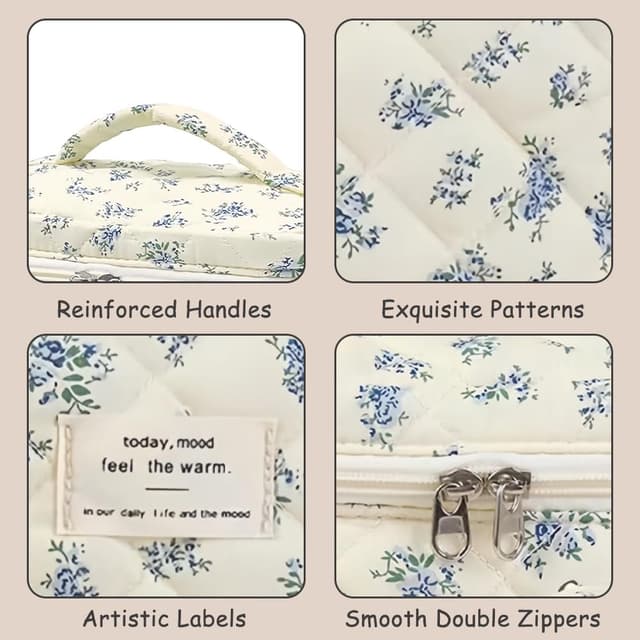 Detalle de Aucuu Kosmetiktasche Set 3-teilig mit Blumen